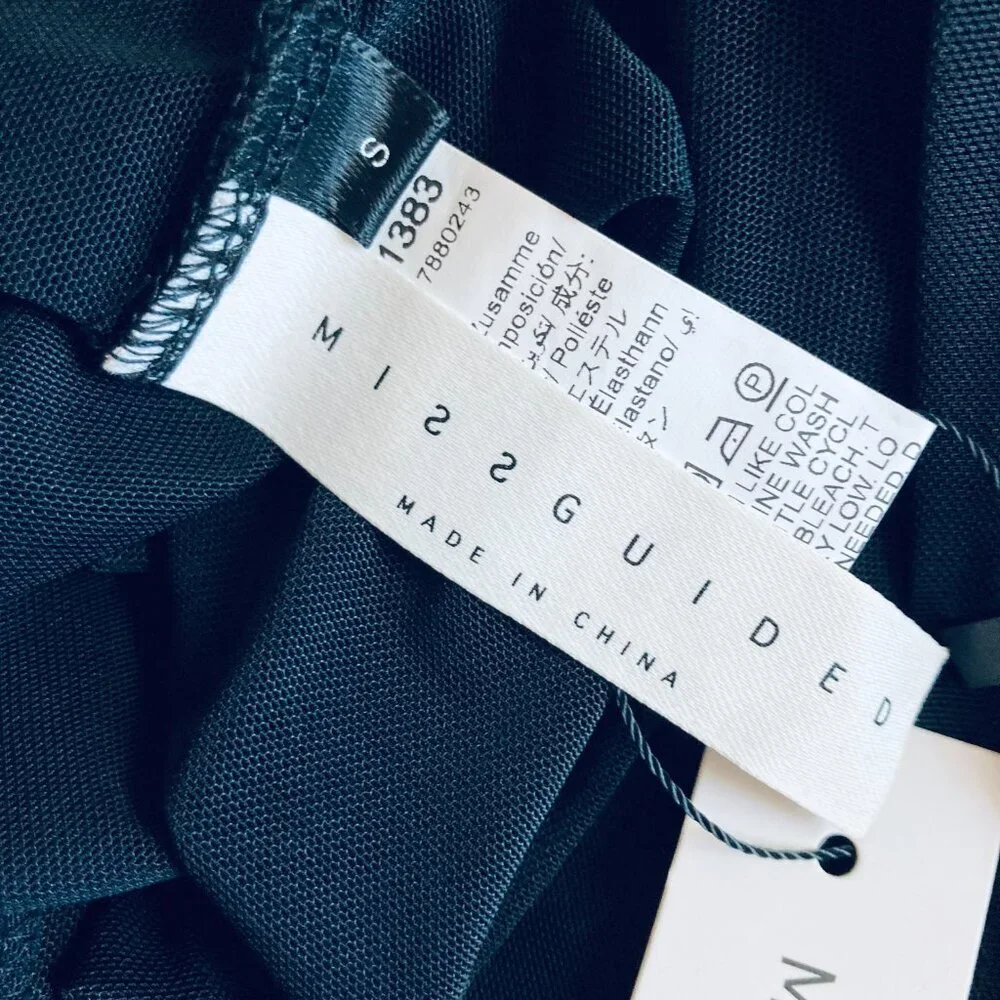 🍒 5/$25 🍒 Black Mesh Body-con Mini Dress with Thumb Holes SMALL - Picture 6 of 6